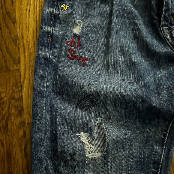 Vintage American Eagle Graffiti Skinny Jeans 33x30 - Picture 9 of 9